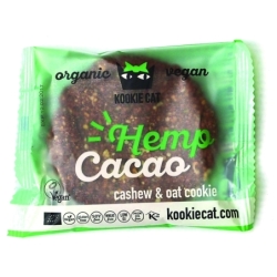 Cookie cu semințe de cânepă și cacao, fără gluten, eco, 50g, Kookie Cat