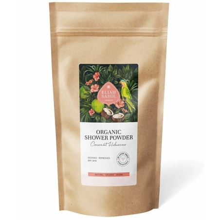 Gel de duș, pudră, cu cocos și hibiscus, pentru piele uscată, refill, bio, 250g, Eliah Sahil