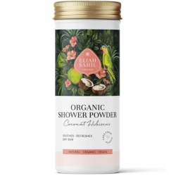Gel de duș, pudră, cu cocos și hibiscus, pentru piele uscată, bio, 90g, Eliah Sahil