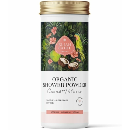 Gel de duș, pudră, cu cocos și hibiscus, pentru piele uscată, bio, 90g, Eliah Sahil