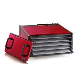 Excalibur Deshidrator cu 5 tăvi și timer, din Inox, Radiant Cherry
