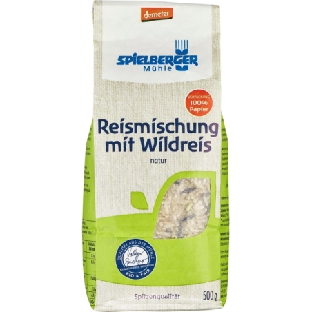 Orez amestec cu orez sălbatic Demeter, bio, 500g, Spielberger