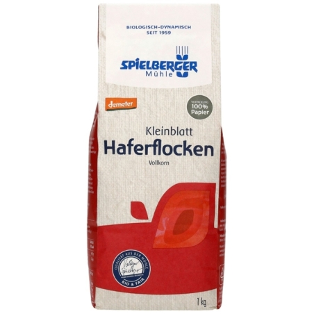 Fulgi mici de ovăz integral Demeter, bio, 1kg, Spielberger
