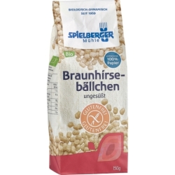 Biluțe din mei maro neîndulcite fără gluten, bio, 150g, Spielberger